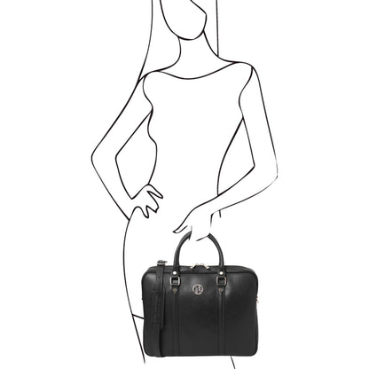 Leather laptop bags Prato - Exclusive Saffiano leather laptop case | TL142453 San Rocco Italia