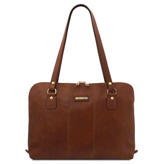 Leather briefcases Brown Ravenna - Exclusive Women's Leather Business Bag in Matte Leather | TL142426 San Rocco Italia