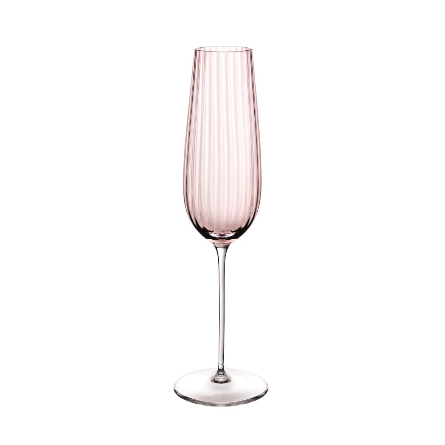 Dusty rose striped champagne flute from the Round Up set of two
