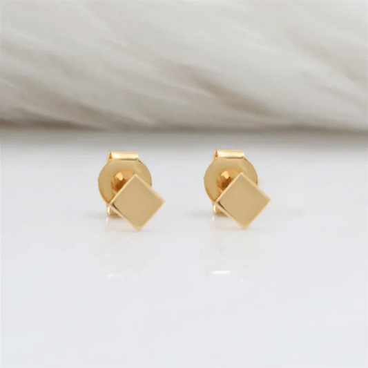 14K Gold Filled Square Stud Earrings - Premium  - Shop now at San Rocco Italia