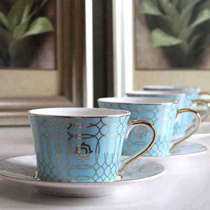Azur Royal Bone China Tea Cups and Saucers - Premium  - Shop now at San Rocco Italia