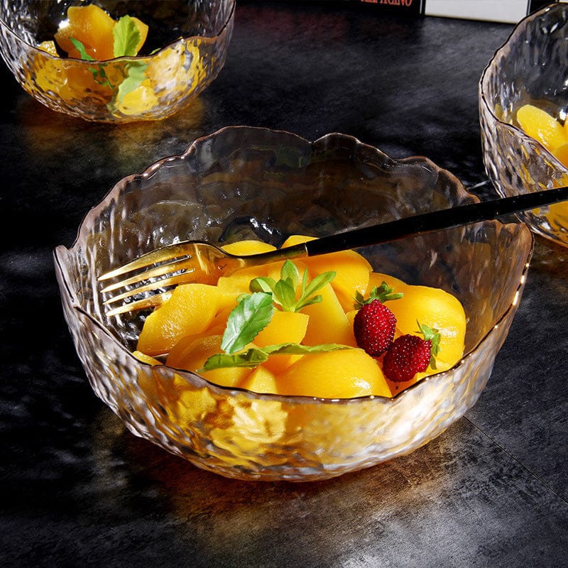 Iceberg Glass Bowl with Gilded Edge - Premium Bowl - Shop now at San Rocco Italia