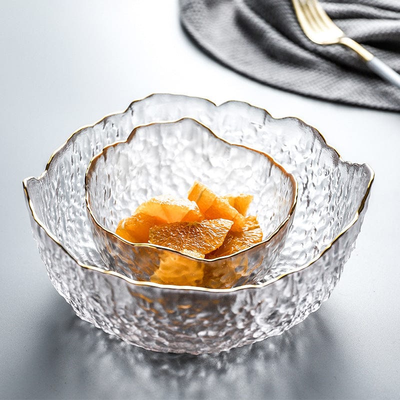 Iceberg Glass Bowl with Gilded Edge - Premium Bowl - Shop now at San Rocco Italia