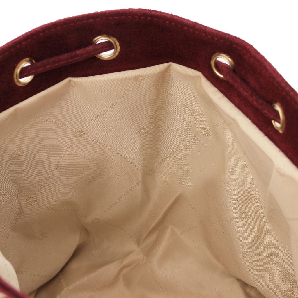 TL Bag - Suede leather fringe bucket bag | TL142291 - Premium Bucket Bag - Just €73.20! Shop now at San Rocco Italia