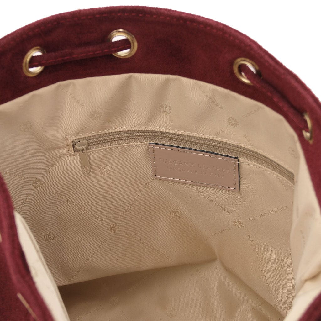 TL Bag - Suede leather fringe bucket bag | TL142291 - Premium Bucket Bag - Just €73.20! Shop now at San Rocco Italia