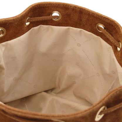 TL Bag - Suede leather fringe bucket bag | TL142291 - Premium Bucket Bag - Just €73.20! Shop now at San Rocco Italia