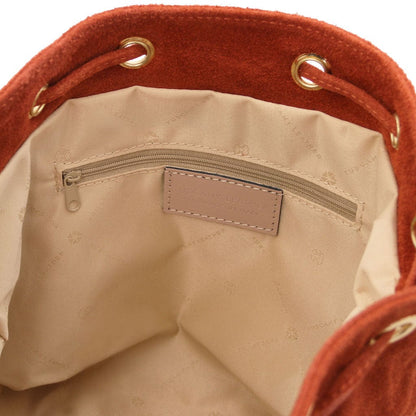 TL Bag - Suede leather fringe bucket bag | TL142291 - Premium Bucket Bag - Just €73.20! Shop now at San Rocco Italia