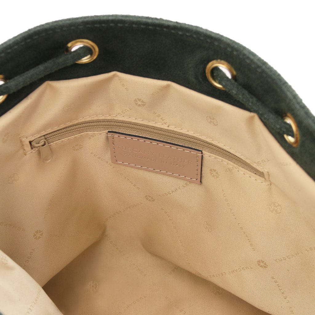 TL Bag - Suede leather fringe bucket bag | TL142291 - Premium Bucket Bag - Just €73.20! Shop now at San Rocco Italia