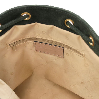 TL Bag - Suede leather fringe bucket bag | TL142291 - Premium Bucket Bag - Just €73.20! Shop now at San Rocco Italia