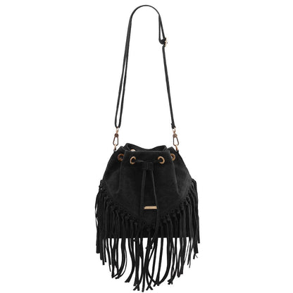 TL Bag - Suede leather fringe bucket bag | TL142291 - Premium Bucket Bag - Just €73.20! Shop now at San Rocco Italia