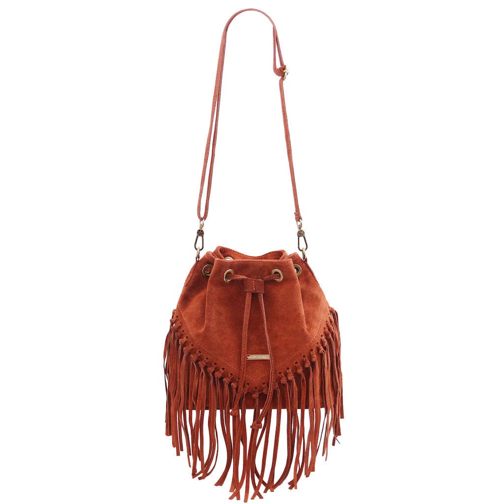 TL Bag - Suede leather fringe bucket bag | TL142291 - Premium Bucket Bag - Just €73.20! Shop now at San Rocco Italia