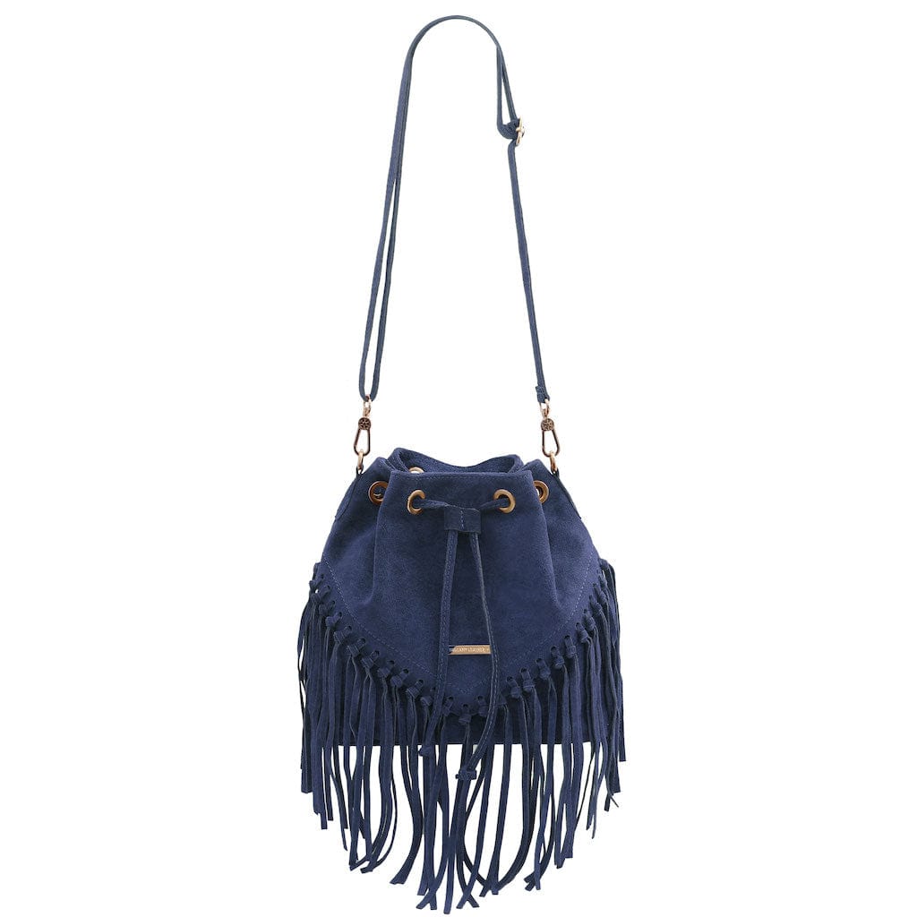 TL Bag - Suede leather fringe bucket bag | TL142291 - Premium Bucket Bag - Just €73.20! Shop now at San Rocco Italia