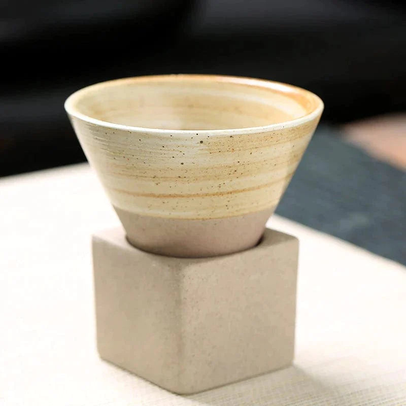 Retro Japanese Ceramic Cone Cups | 100 ml - Premium Cups - Shop now at San Rocco Italia
