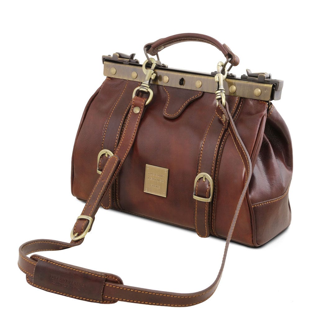 Monalisa - Doctor gladstone leather bag with front straps | TL10034 - Premium Doctor bags - Just €366! Shop now at San Rocco Italia