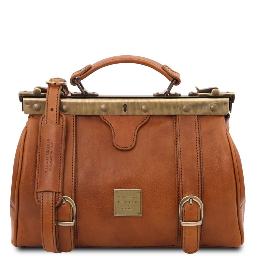 Monalisa - Doctor gladstone leather bag with front straps | TL10034 - Premium Doctor bags - Just €366! Shop now at San Rocco Italia