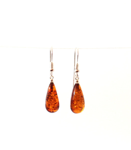 Earrings Baltic Amber Drop Earrings with Sterling Silver 925 San Rocco Italia