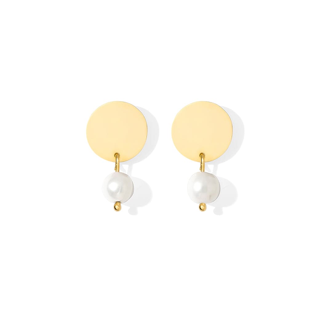 Freshwater Pearl Disc Earrings | Made in Cambodia - Premium Earrings - Shop now at San Rocco Italia