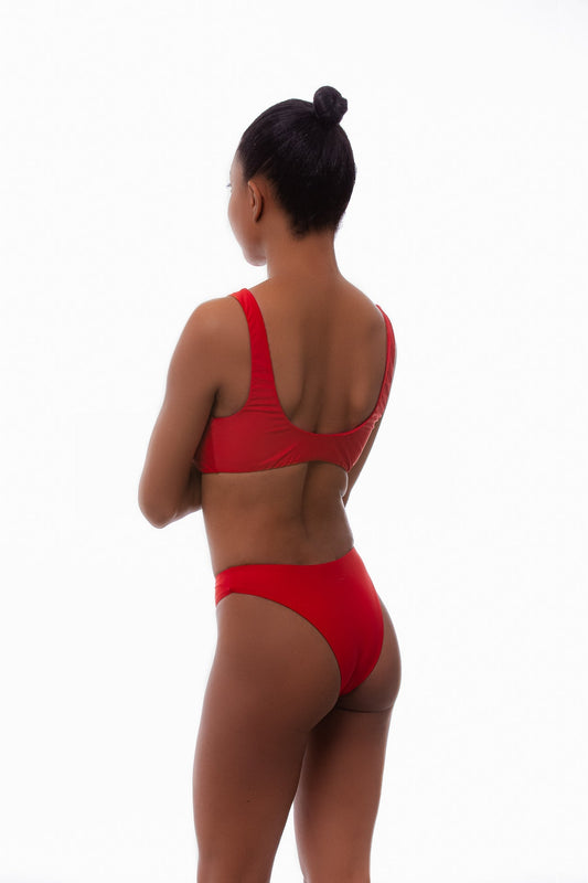high waisted bikini Mar Crinkle Bikini | Tie Front Top and Cheeky Bikini Bottoms San Rocco Italia