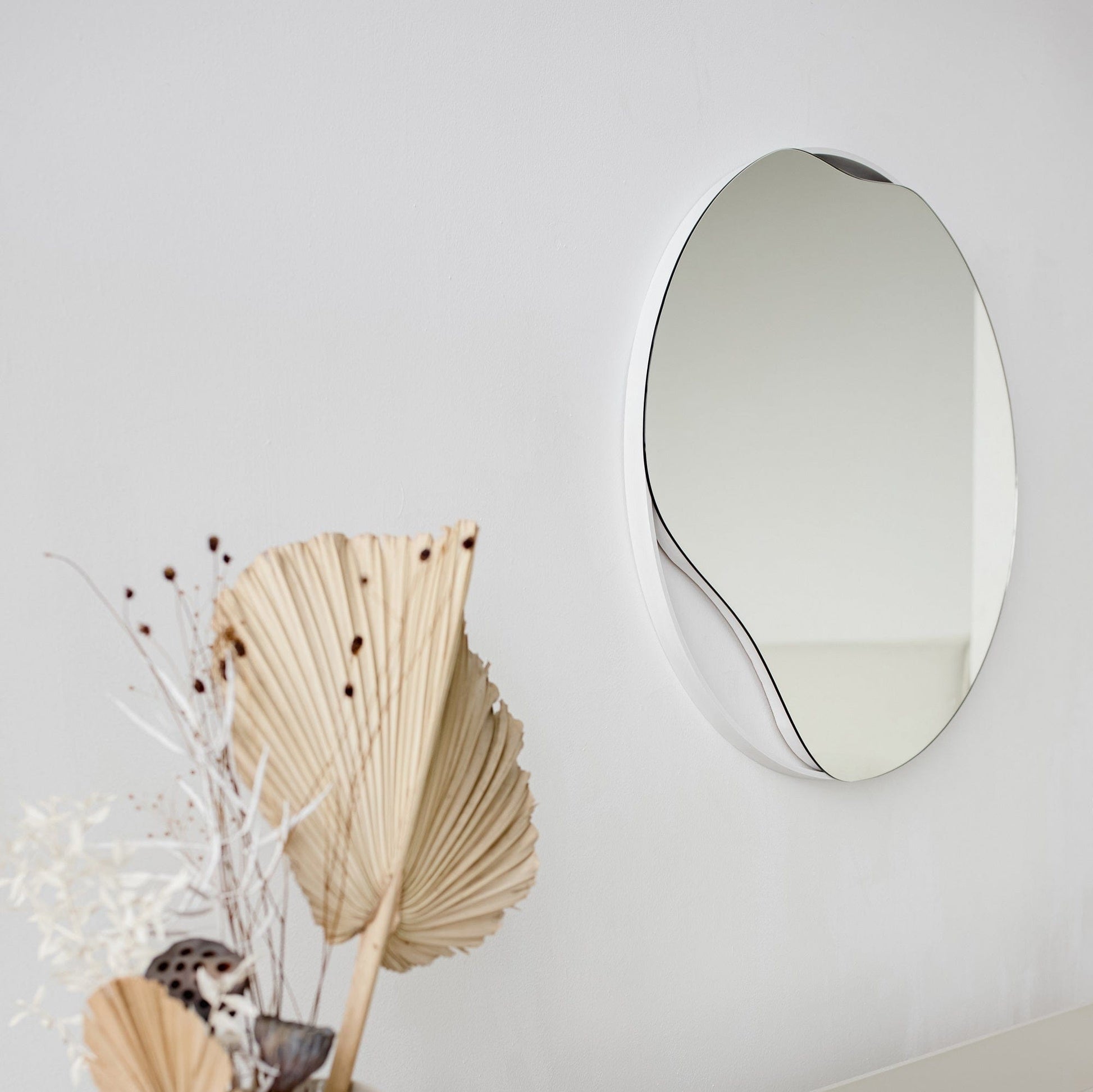Puddle Assymetric Oak Wood Wall Mirror - Home Decor - San Rocco Italia