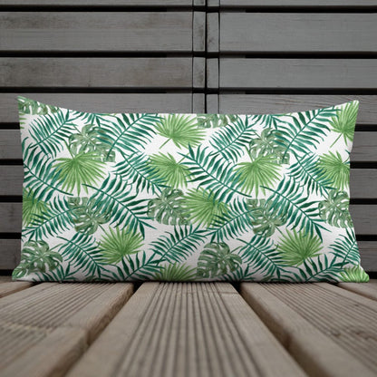Tropical Leaves Premium Throw Pillow - Premium Home - Pillows & Throws - Shop now at San Rocco Italia