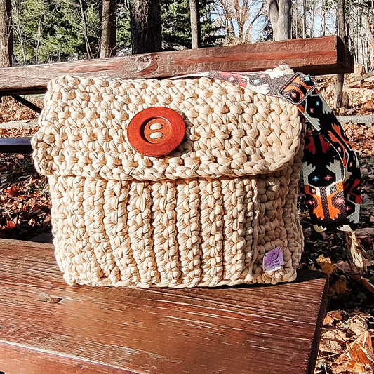 Hope Beige Crochet Shoulder Bag - Premium  - Shop now at San Rocco Italia