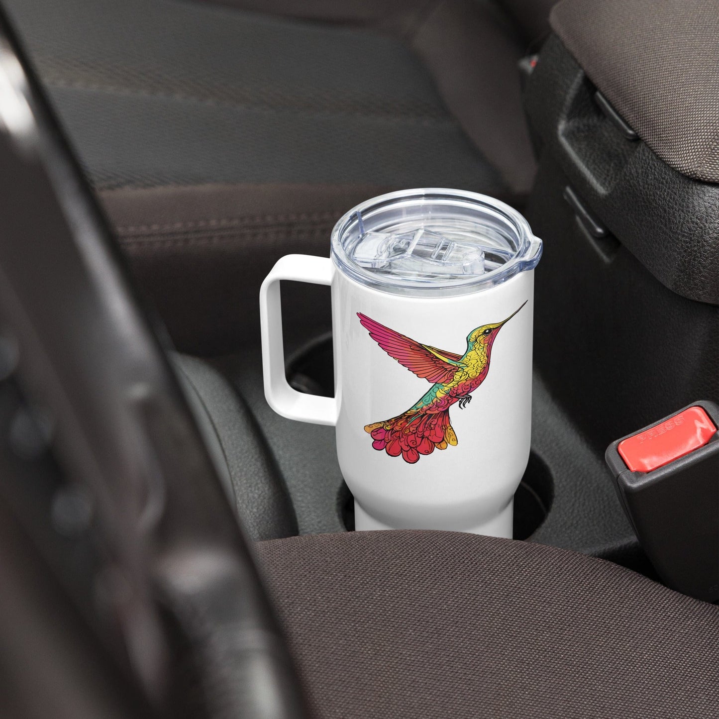 Hummingbird travel mug with a handle | 25 oz (739 ml) - Premium Travel mug - Shop now at San Rocco Italia