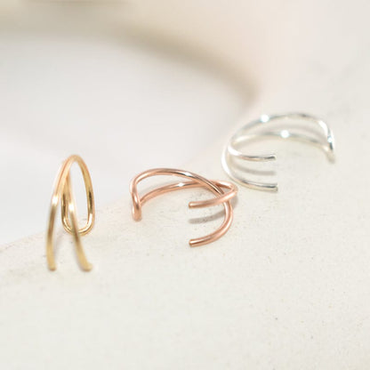 Criss Cross Lip Ring | Handmade 14K Gold Filled or 925 Sterling Silver - Premium Jewelry & Accessories - Earrings - Just €24.95! Shop now at San Rocco Italia