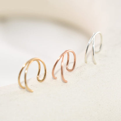 Criss Cross Lip Ring | Handmade 14K Gold Filled or 925 Sterling Silver - Jewelry & Accessories - Earrings - San Rocco Italia