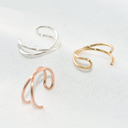 Criss Cross Lip Ring | Handmade 14K Gold Filled or 925 Sterling Silver - Jewelry & Accessories - Earrings - San Rocco Italia
