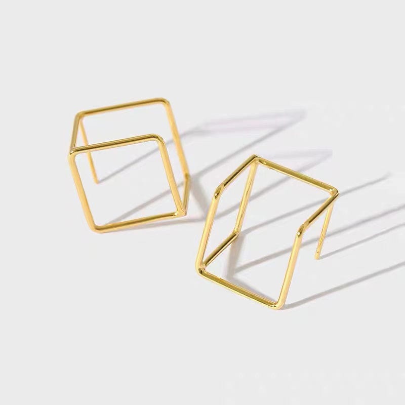 Geometric Box Earrings | Silver 925 - Premium Jewelry & Accessories - Earrings - Just €26.95! Shop now at San Rocco Italia
