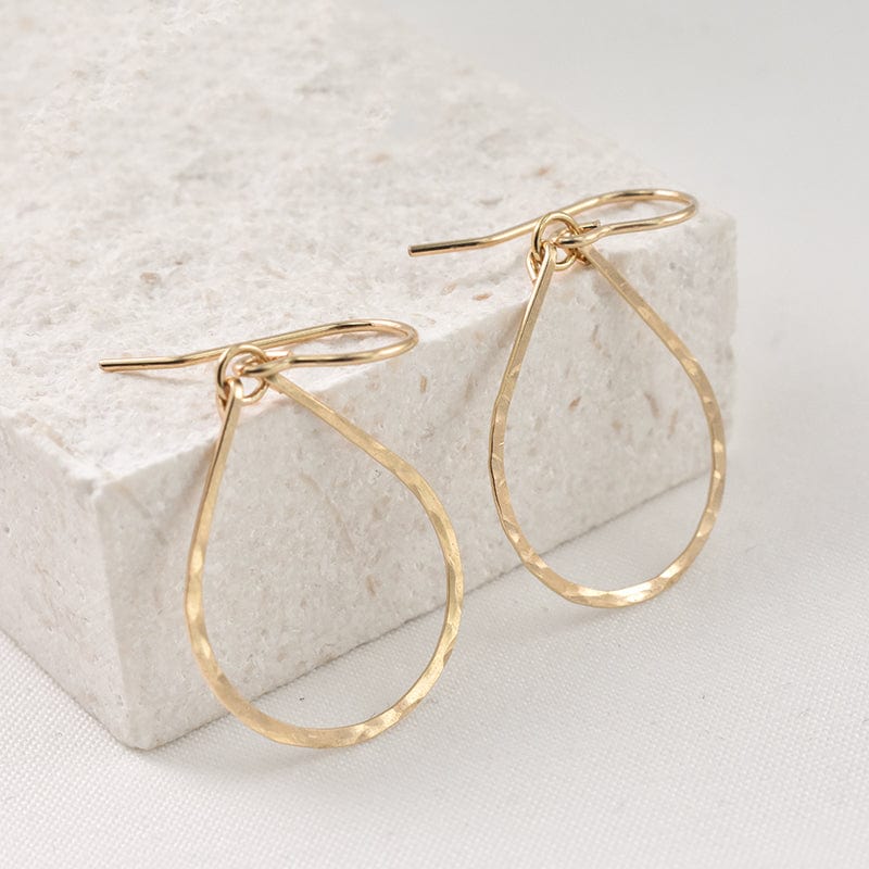 Gold Filled and Sterling Silver Handmade Hammered Teardrop Hoop Earrings - Premium Jewelry & Accessories - Earrings - Shop now at San Rocco Italia