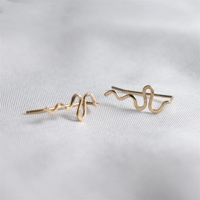 Squiggle Ear Climber Earrings | Gold Filled or Sterling Silver - Premium Jewelry & Accessories - Earrings - Shop now at San Rocco Italia