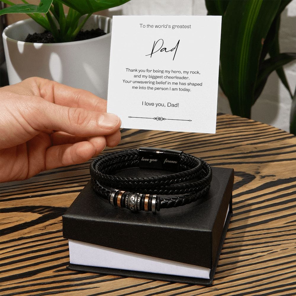 Men's Love You Forever Bracelet with "To the World's Greatest Dad" message card - Premium Jewelry - Shop now at San Rocco Italia