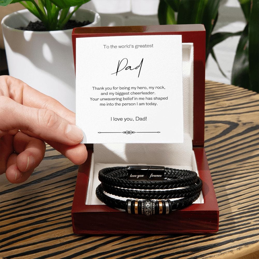 Men's Love You Forever Bracelet with "To the World's Greatest Dad" message card - Jewelry - San Rocco Italia