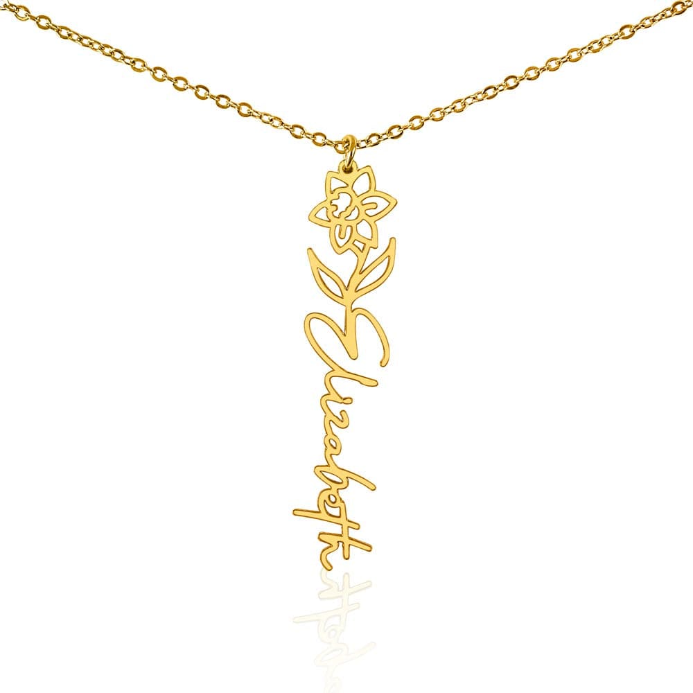 Personalized Birth Flower Name Necklace - Premium Jewelry - Shop now at San Rocco Italia