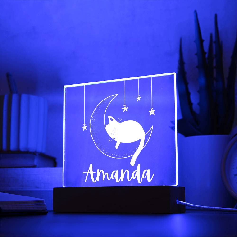Personalized Kitten on the Moon Night Light - Premium Jewelry - Just €33.95! Shop now at San Rocco Italia