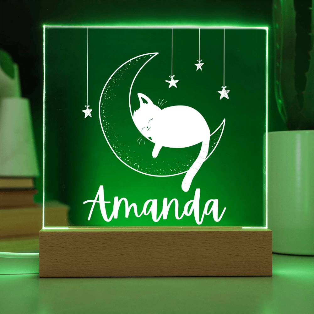 Personalized Kitten on the Moon Night Light - Premium Jewelry - Just €33.95! Shop now at San Rocco Italia
