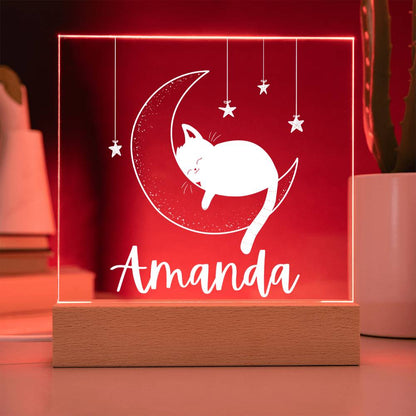 Personalized Kitten on the Moon Night Light - Premium Jewelry - Shop now at San Rocco Italia