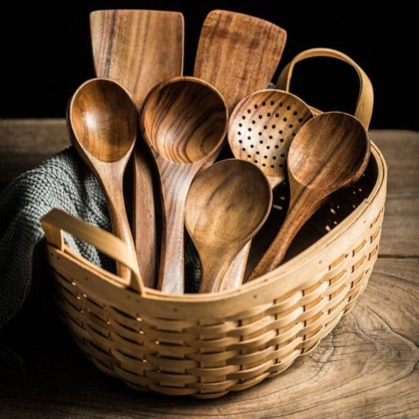 Soltako THE RAMSAY SET Olive Wood Kitchen Utensils, Set of 7, 1