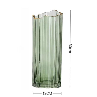 Large Glass Vase with Gilded Edge - Premium  - Shop now at San Rocco Italia