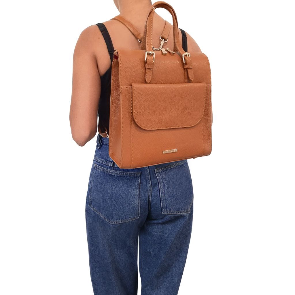 Italian Convertible Leather Backpack