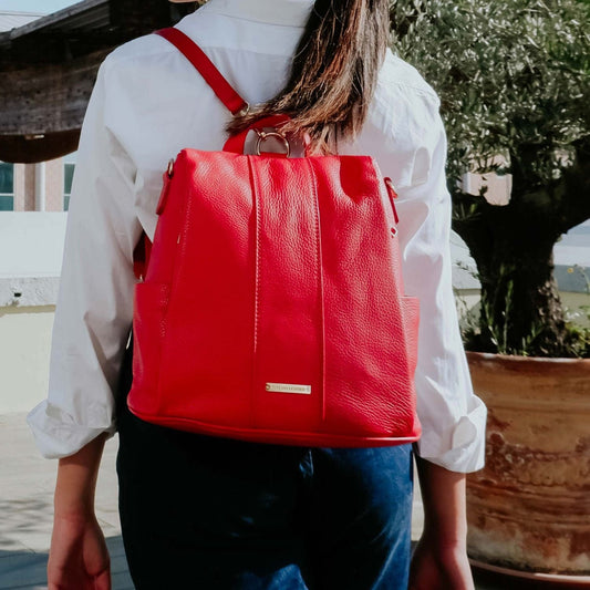 Leather Backpacks TL Bag - Soft leather backpack - convertible 2-in-1 backpack shoulder bag | TL142138 San Rocco Italia