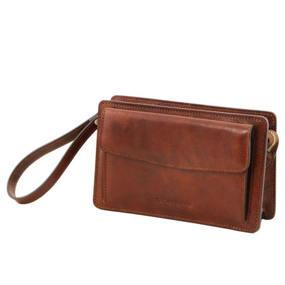 Denis - Exclusive leather handy wrist bag for man | TL141445 - Premium Leather bags for men - Just €146.40! Shop now at San Rocco Italia
