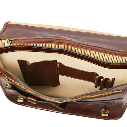 Siena - Leather 2-compartment messenger bag | TL142243 - Premium Leather briefcases - Shop now at San Rocco Italia