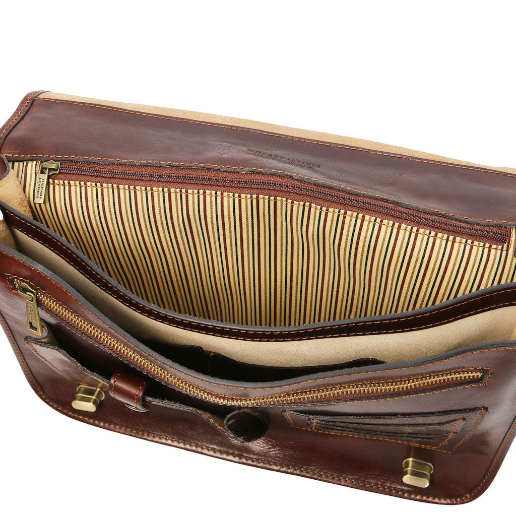 Siena - Leather 2-compartment messenger bag | TL142243 - Premium Leather briefcases - Shop now at San Rocco Italia