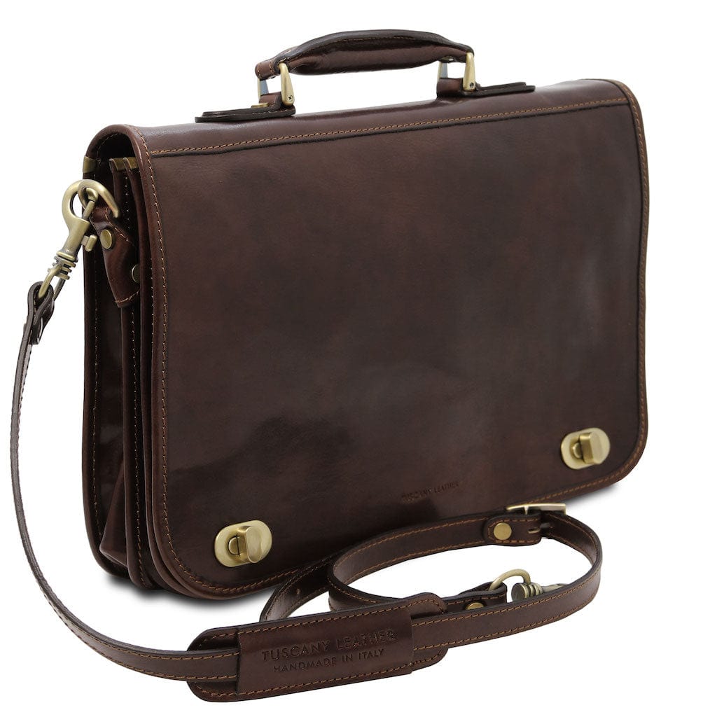 Siena - Leather 2-compartment messenger bag | TL142243 - Premium Leather briefcases - Shop now at San Rocco Italia