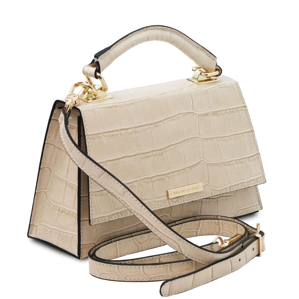Afrodite - Croc print leather handbag | TL142300 - Premium Leather handbags - Just €126.88! Shop now at San Rocco Italia