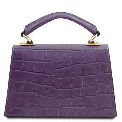 Afrodite - Croc print leather handbag | TL142300 - Premium Leather handbags - Just €126.88! Shop now at San Rocco Italia