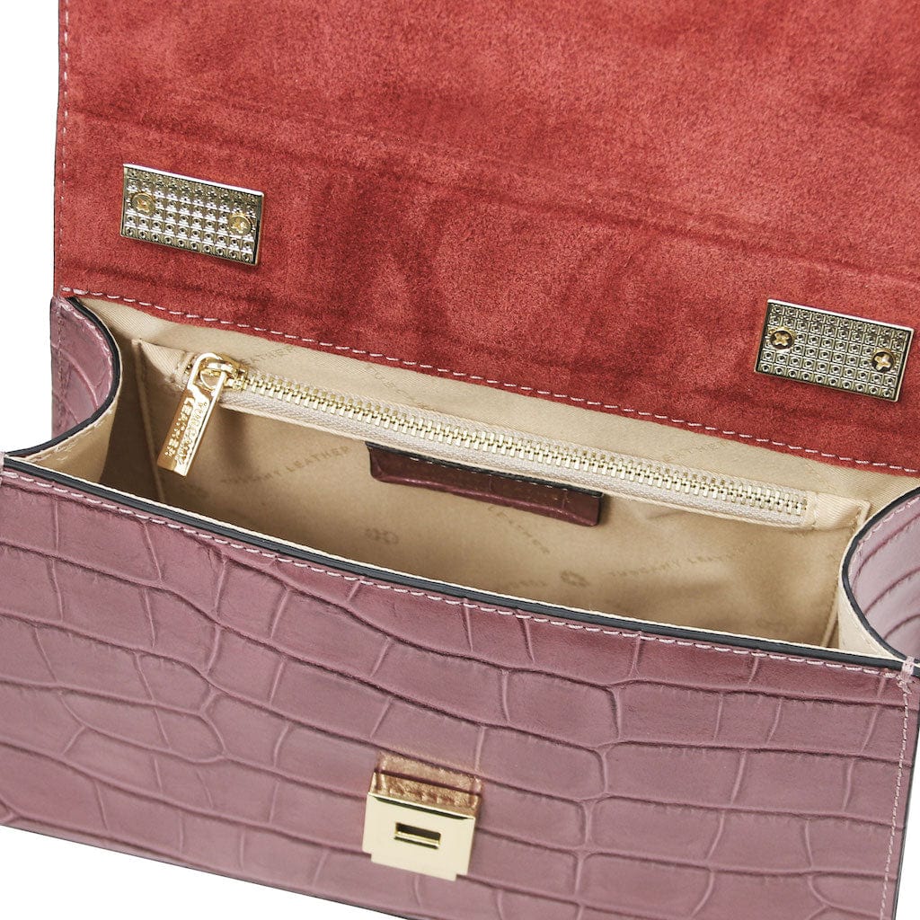 Afrodite - Croc print leather handbag | TL142300 - Premium Leather handbags - Just €126.88! Shop now at San Rocco Italia