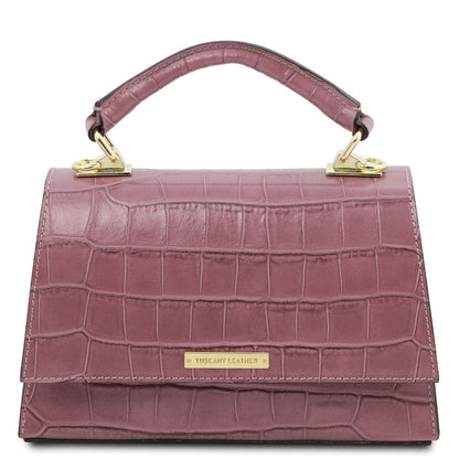 Afrodite - Croc print leather handbag | TL142300 - Premium Leather handbags - Just €126.88! Shop now at San Rocco Italia